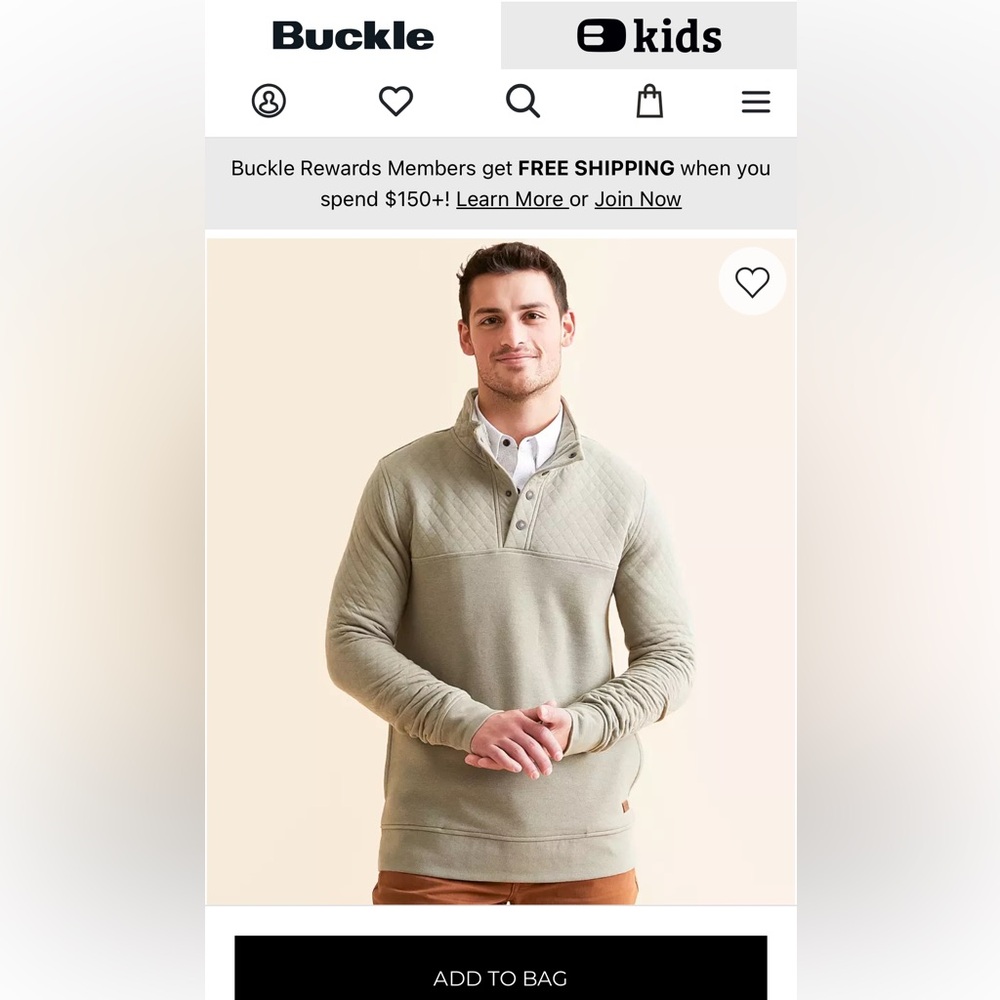 Outpost Mundaka Quilted Pullover Mens XL New Olive Tan